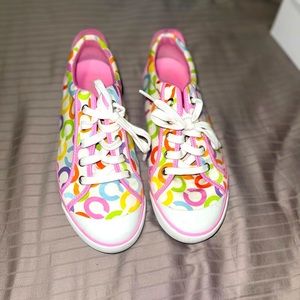 Coach multi color shoes.